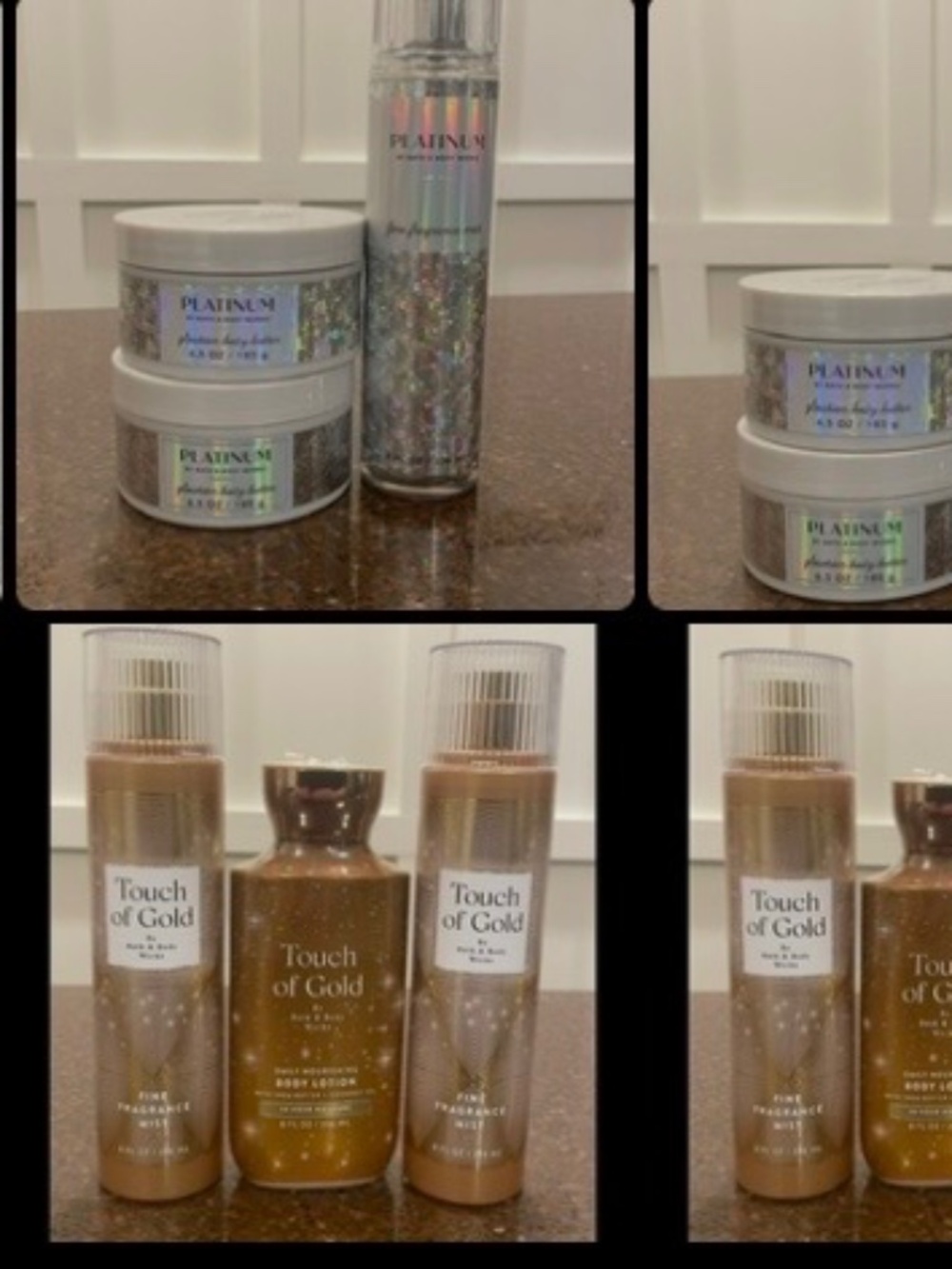 Bath & Body Works 3 Piece SETS-Platinum OR Touch of Gold -New